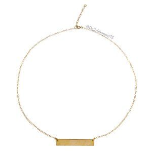 Women's Gold Toned Bar Pendant Necklace